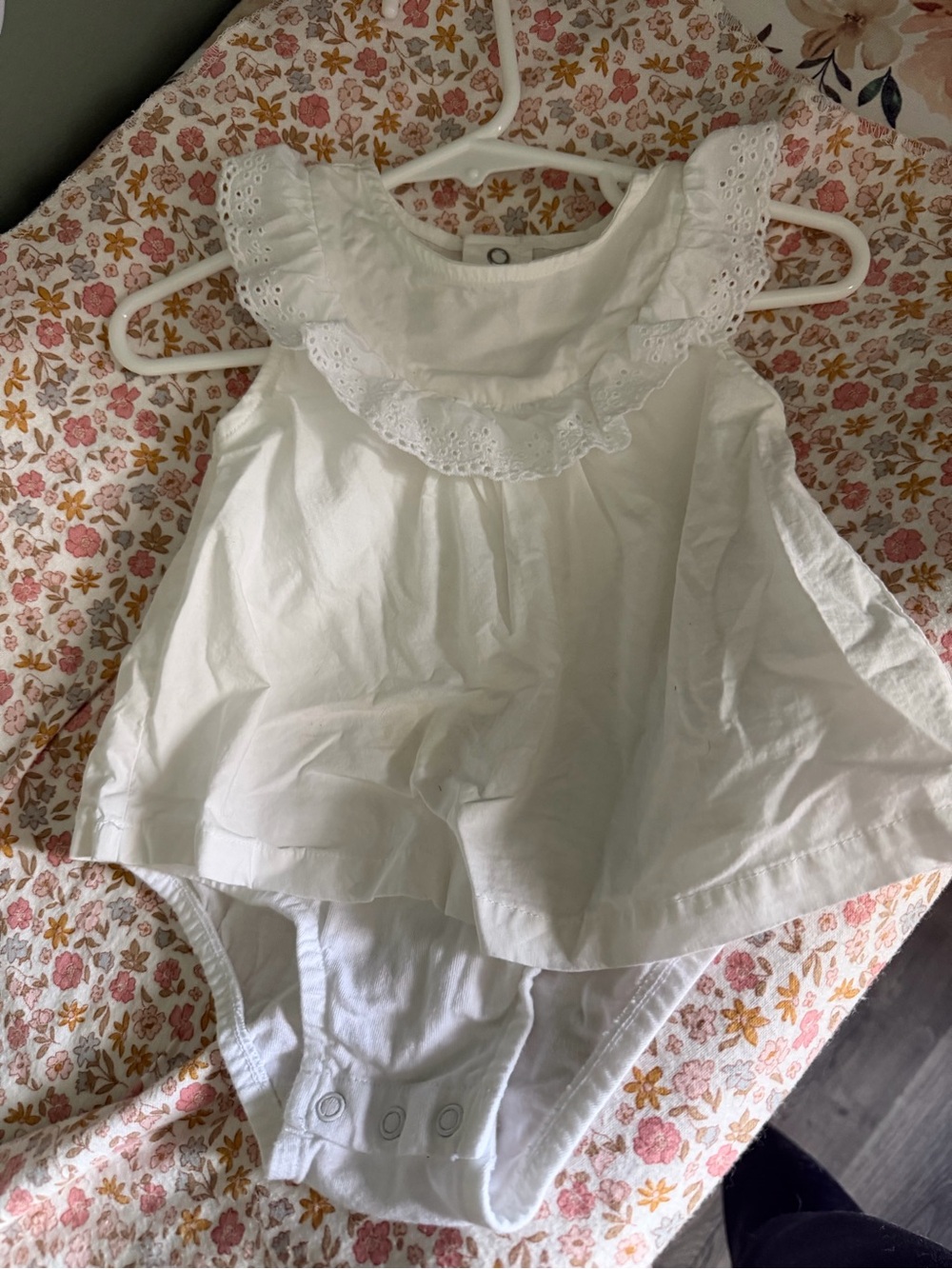 NWOT Carters White Eyelet Ruffle Baby Bodysuit 3 months